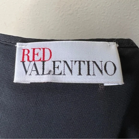 RED VALENTINO Black Vertical Mesh Stripe Skirt - Sz US 0 / IT 38 / XS - Picture 4 of 11